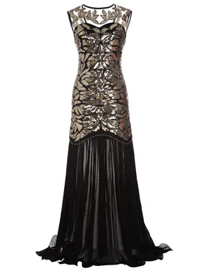 1920s Sequin Gatsby Maxi Dresses