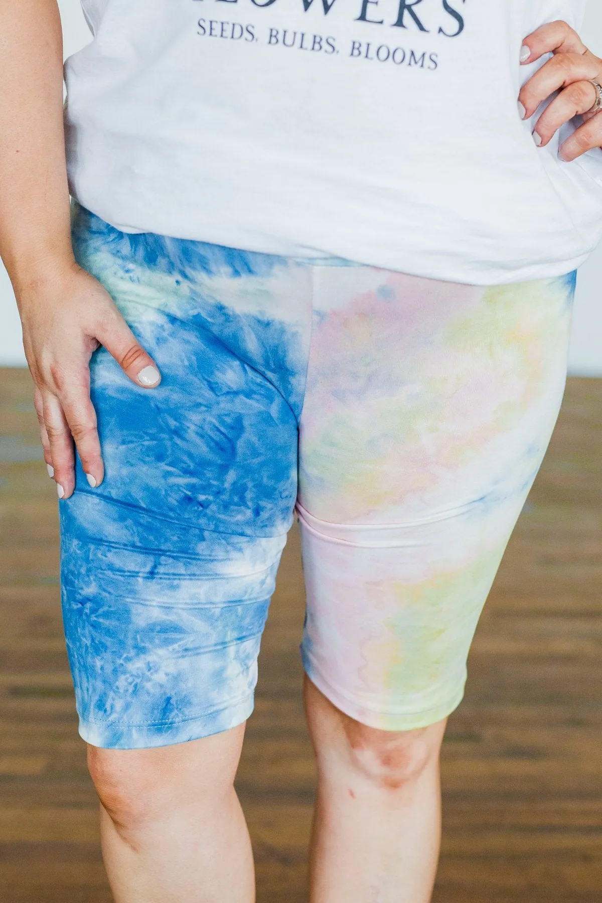 Travel Along Tie Dye Lounge Biker Shorts Multi-Color