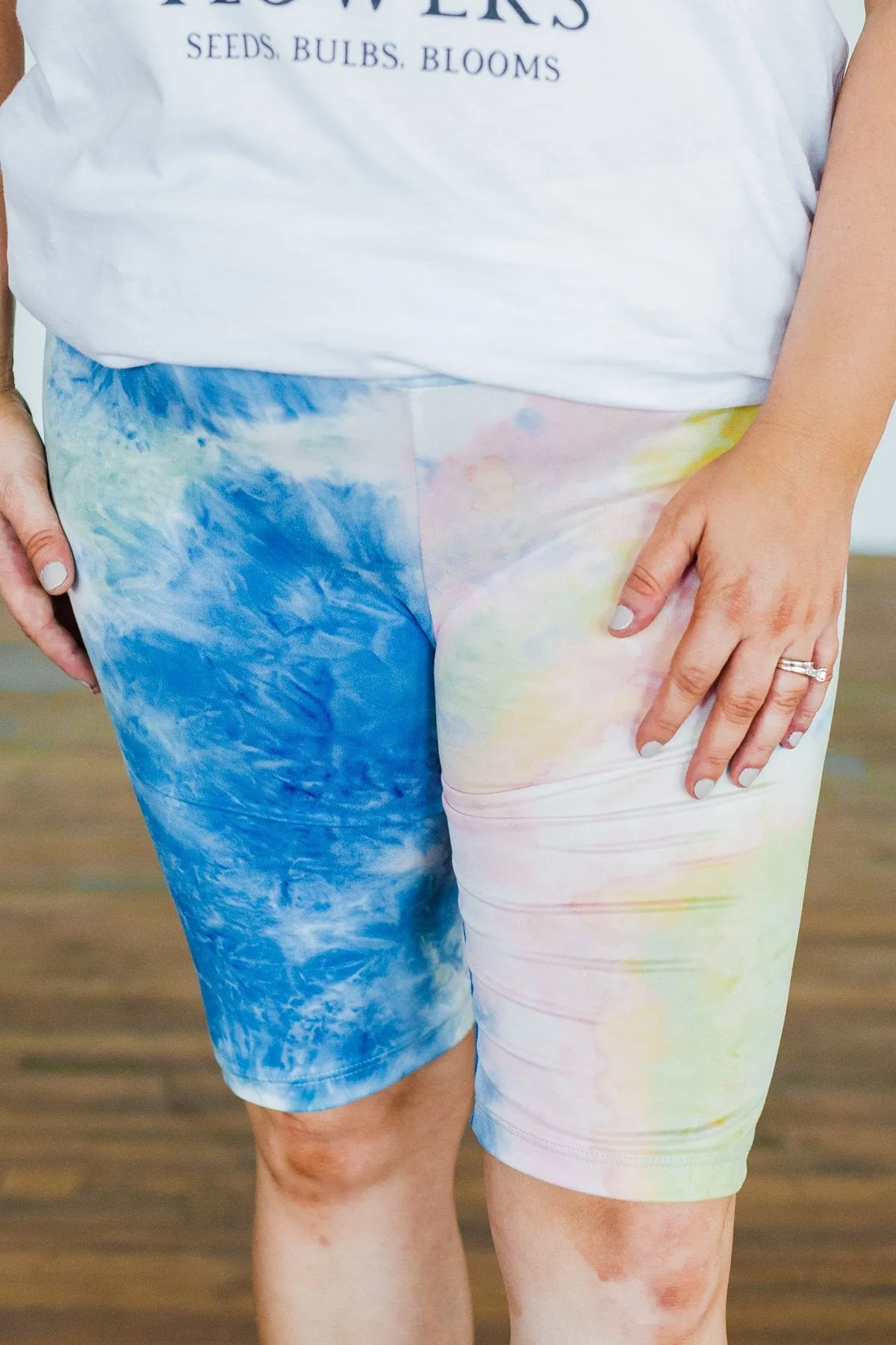 Travel Along Tie Dye Lounge Biker Shorts Multi-Color