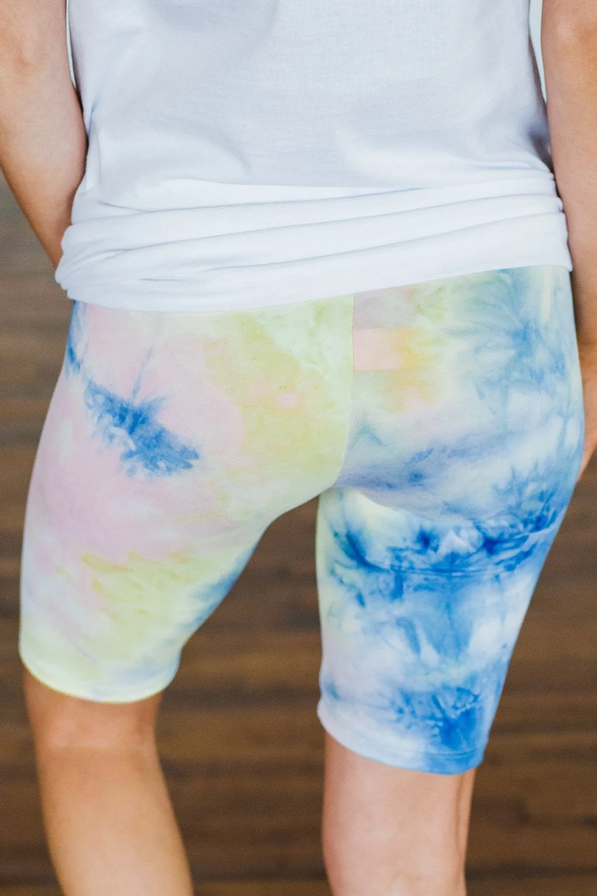 Travel Along Tie Dye Lounge Biker Shorts Multi-Color