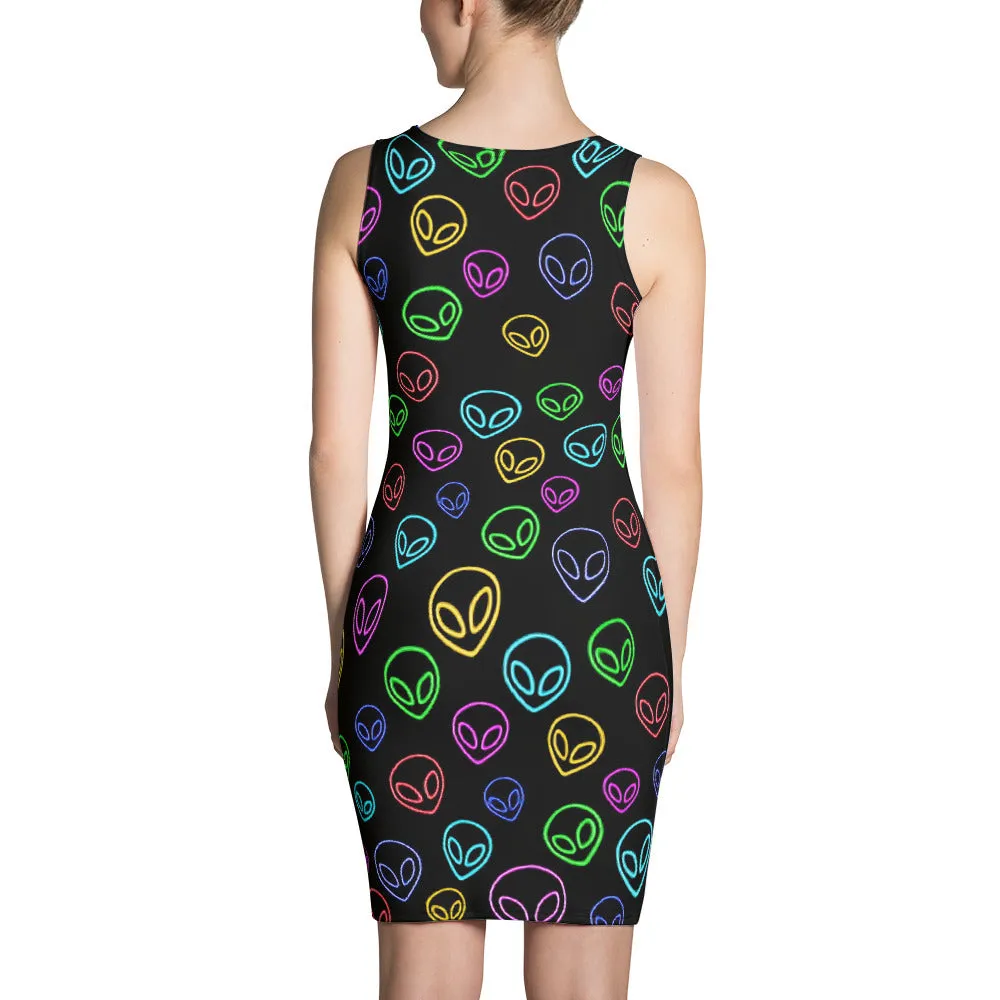 Alien Outline Bodycon Dress