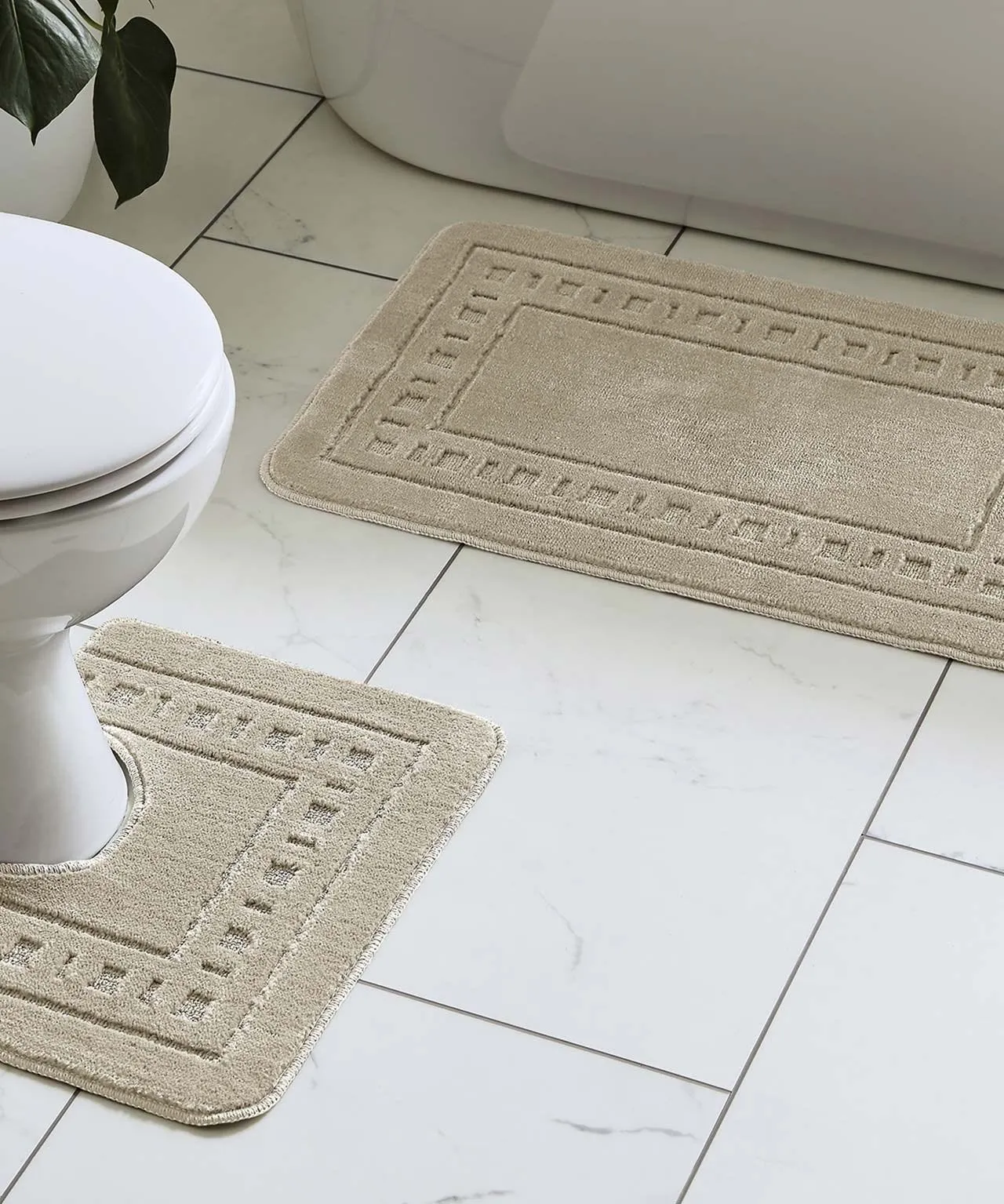 Armoni Anti-Skid Pedestal and Bath Mat Set