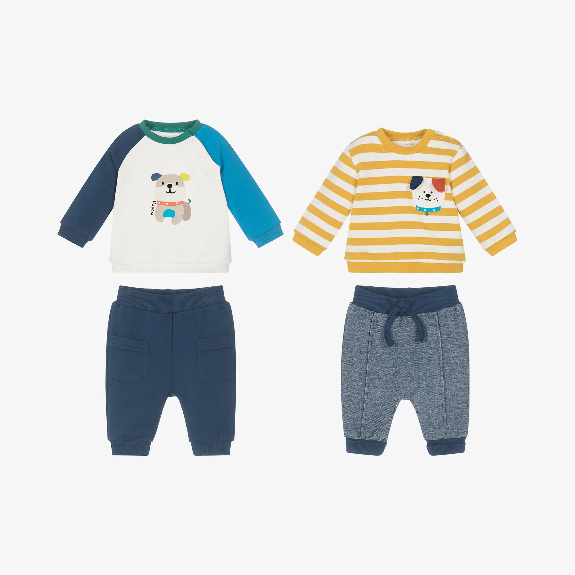 Blue Cotton Tracksuit Set for Baby Boys