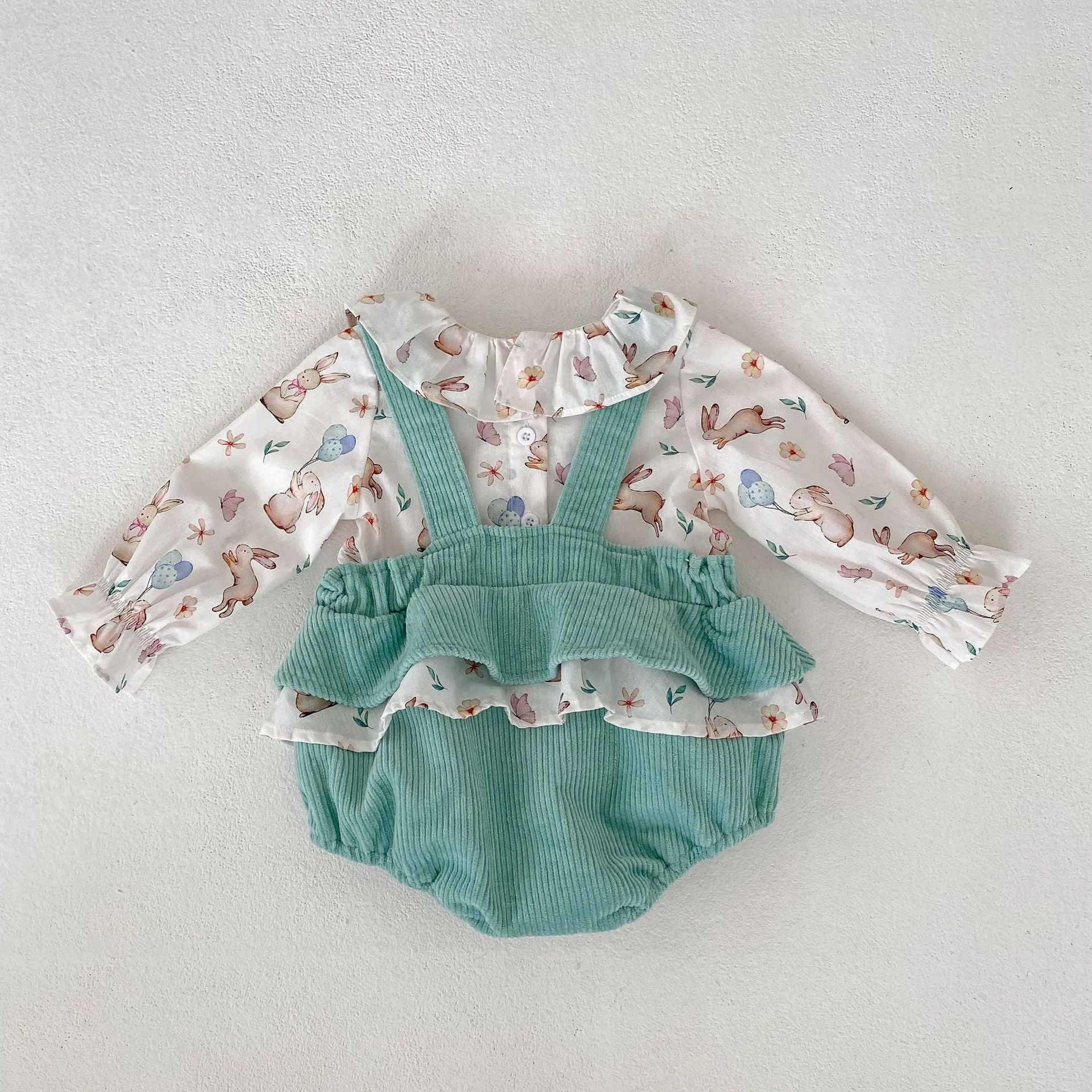 Wholesale Baby Girls Solid Color Animals Print Tops And Rompers 230828139