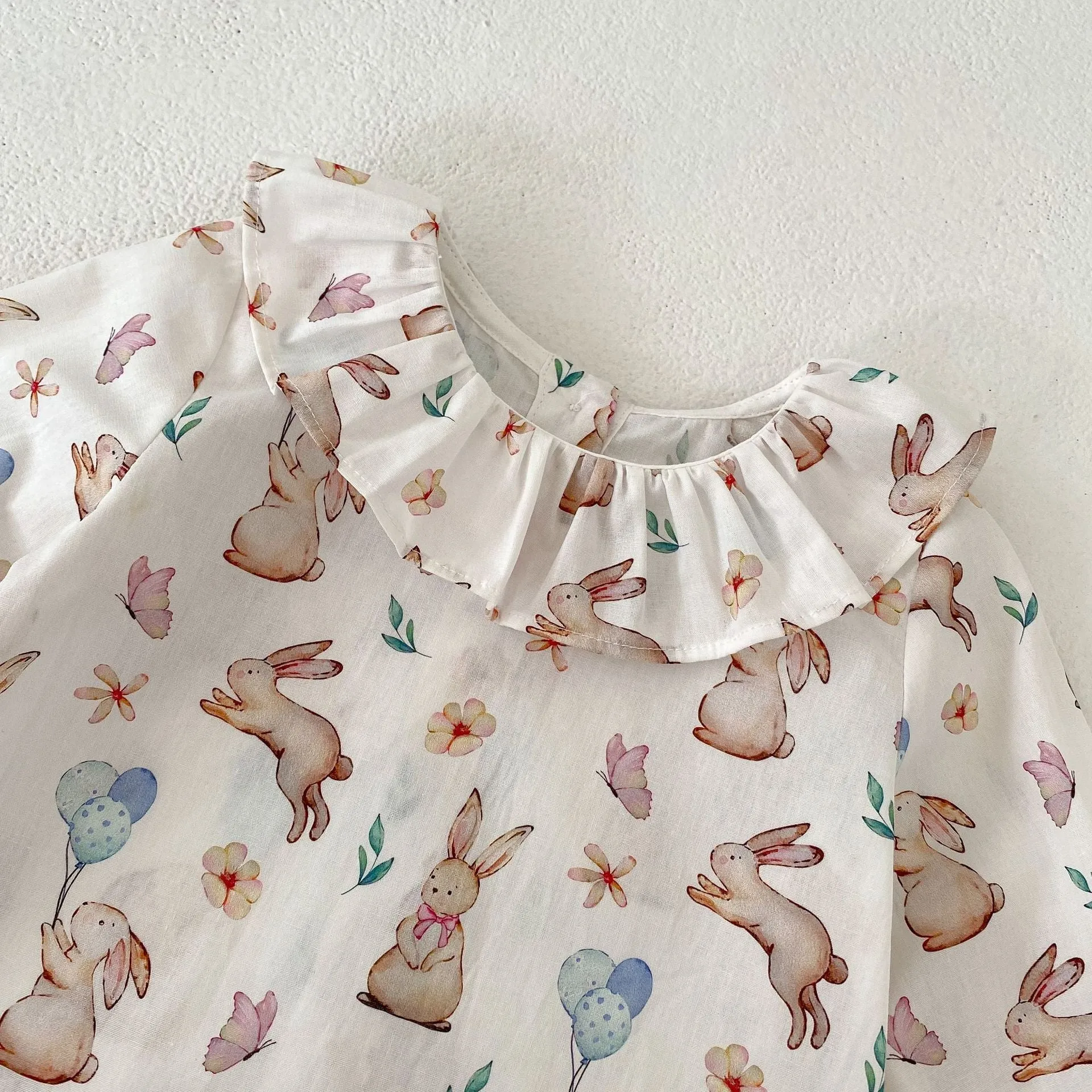 Wholesale Baby Girls Solid Color Animals Print Tops And Rompers 230828139