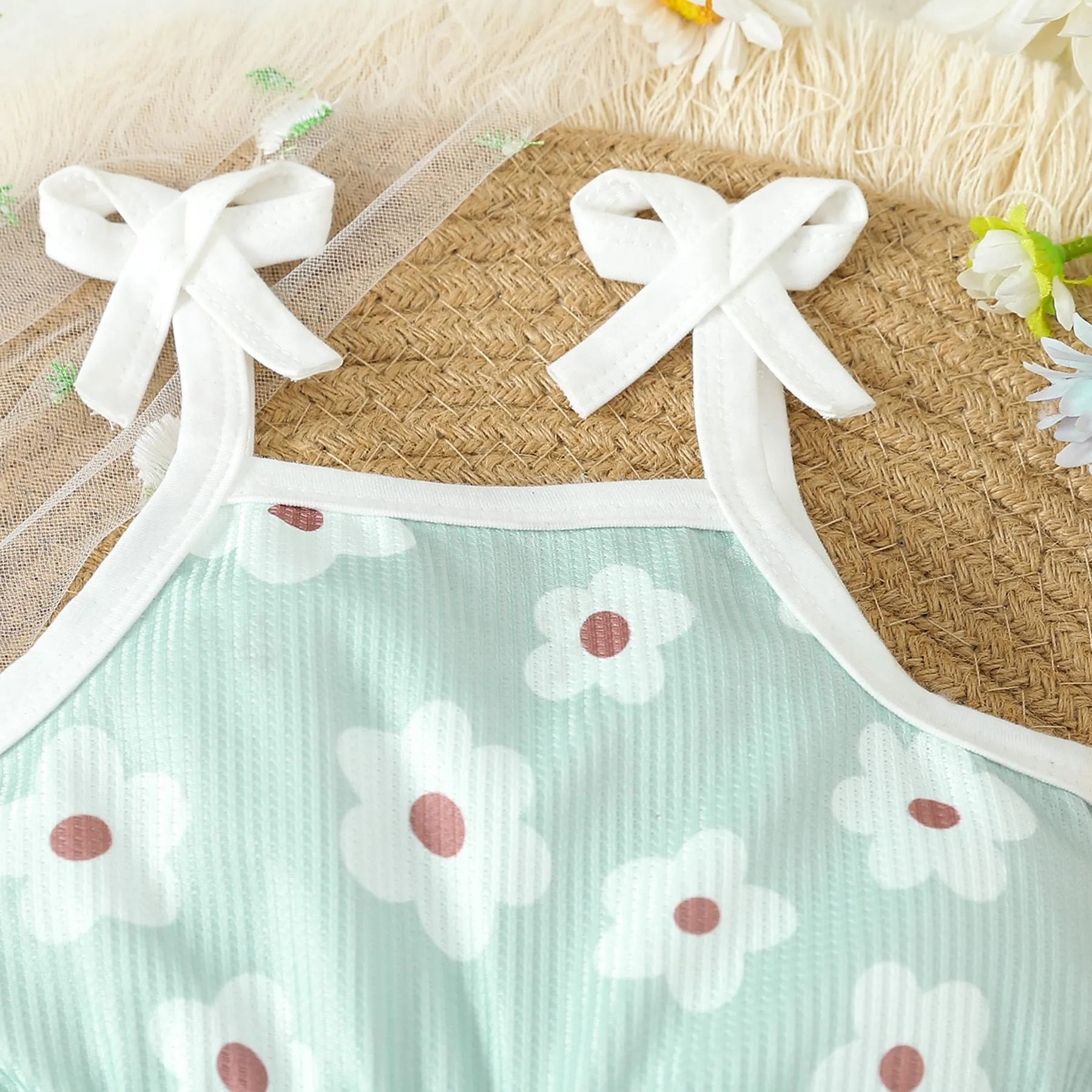 Wholesale Baby Kid Girls Flower Print Beach Rompers 24030175