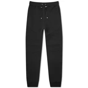 Balmain Biker Sweat Pant with Flocked Logo Pocket in Black