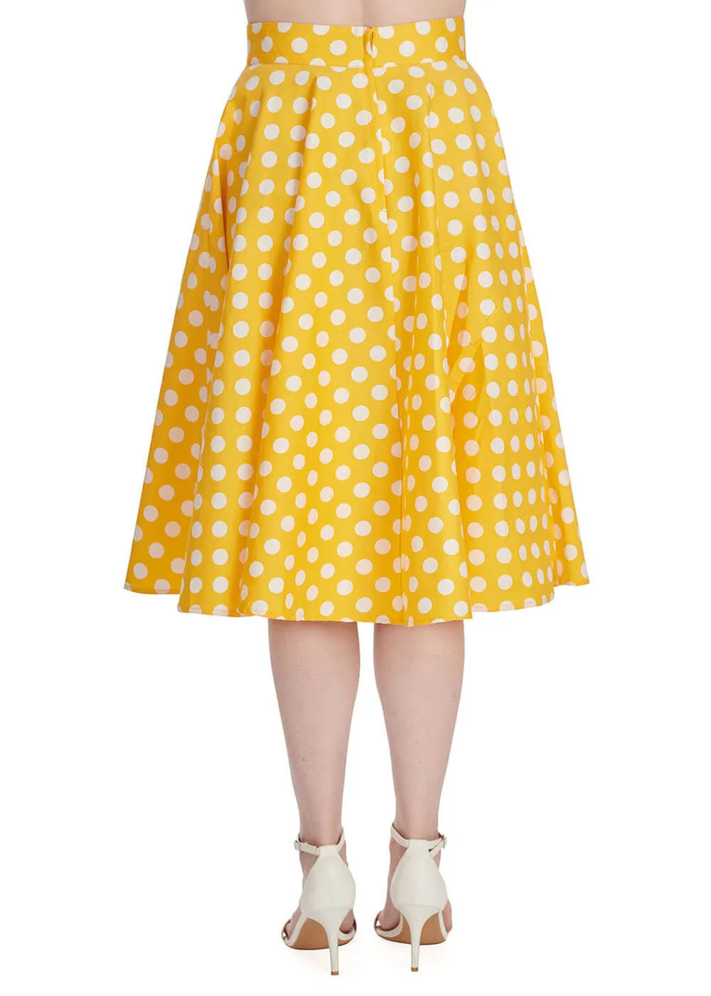 Banned Yellow Lemon Spot Polkadot 50s Swing