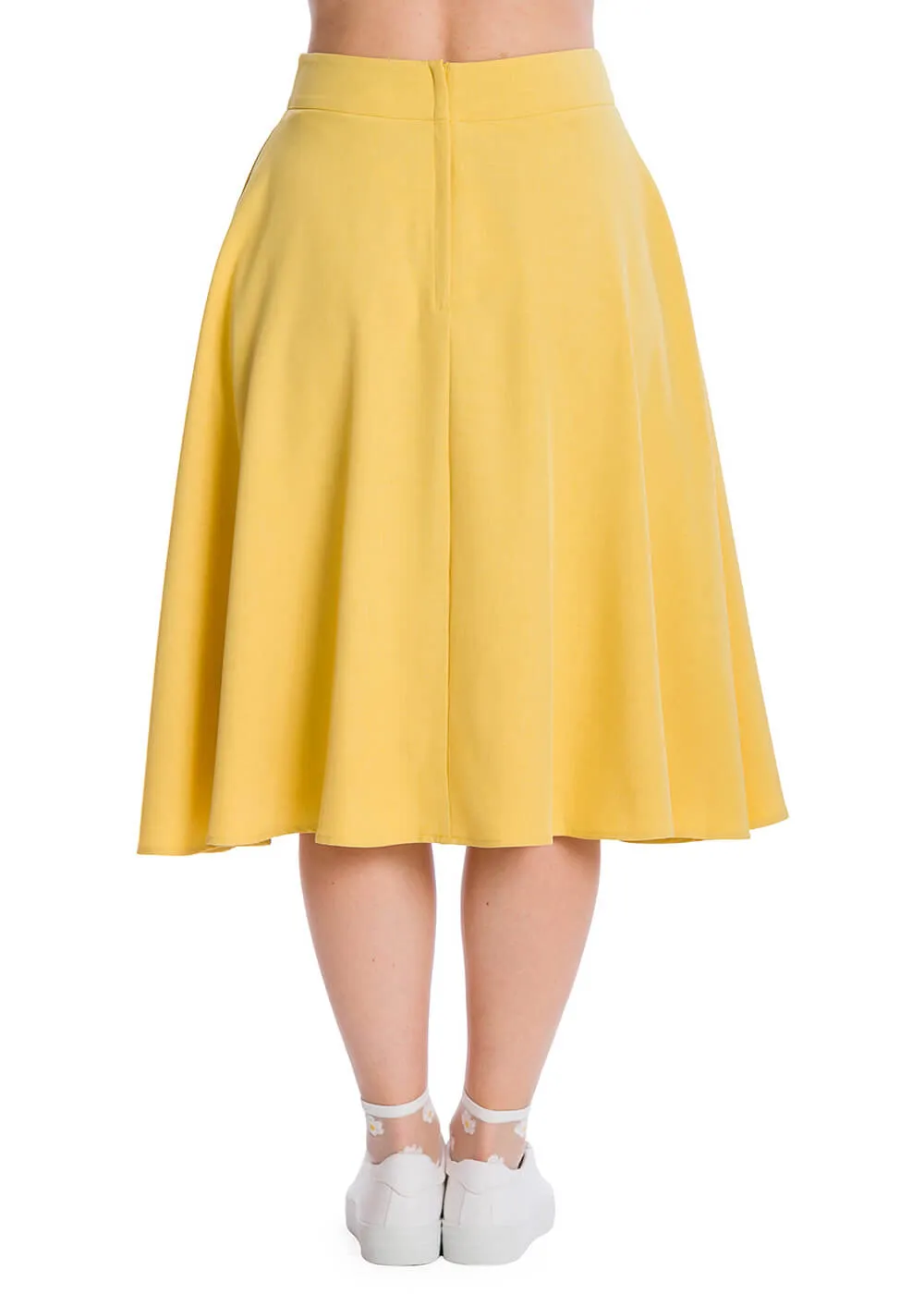 Banned Summer Staple 50s Swing Skirt Mustard