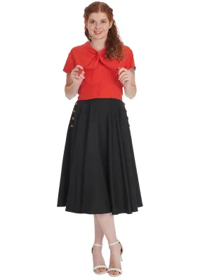 Banned Polly May Vintage Style Black Swing Skirt