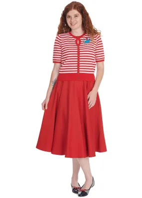 Banned Polly Retro Style Red Swing Skirt