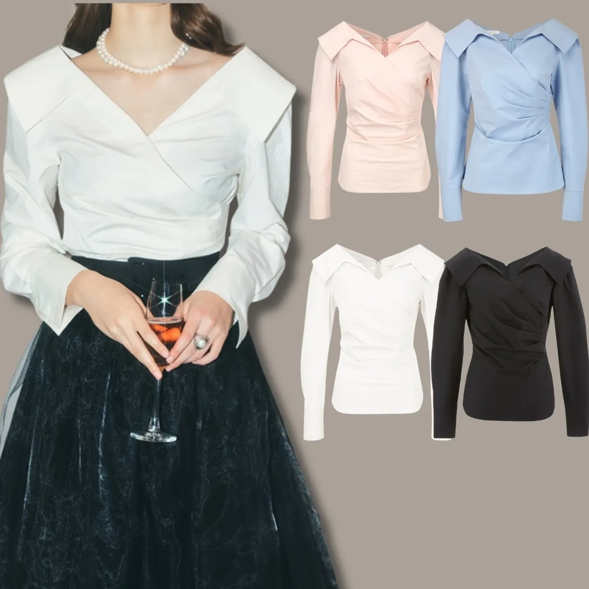 Long Sleeve Elegant Shirts & Blouses