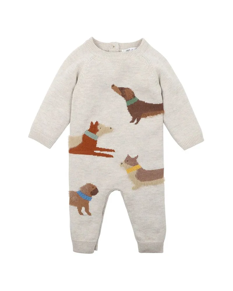 Knitted Romper featuring Dogs by Bebe Austin