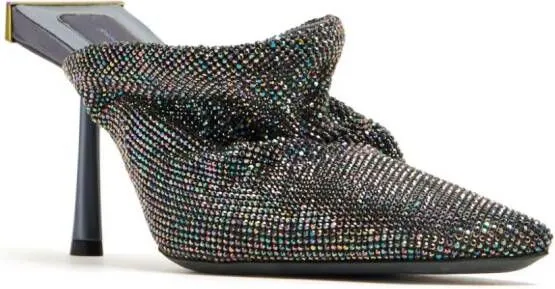 Benedetta Bruzziches Goliarda rhinestone mules Grey 95mm