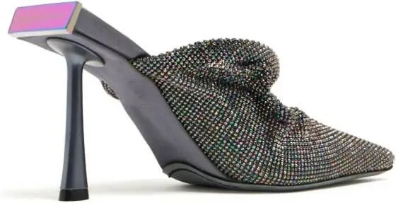 Benedetta Bruzziches Goliarda rhinestone mules Grey 95mm