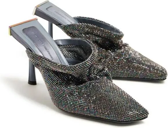 Benedetta Bruzziches Goliarda rhinestone mules Grey 95mm