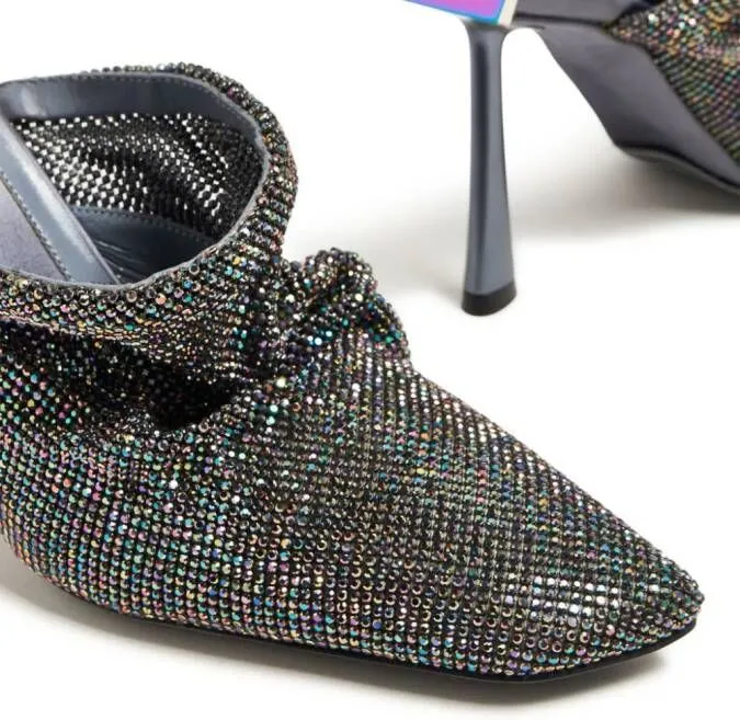 Benedetta Bruzziches Goliarda rhinestone mules Grey 95mm