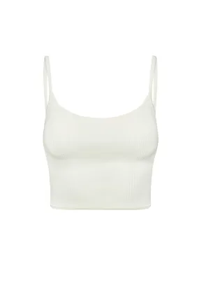 Beverly Hills White Rib Knitwear Top