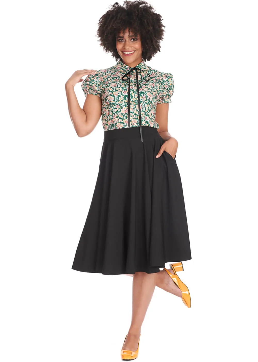 Banned Dance & Sway Retro Style Black Swing Skirt