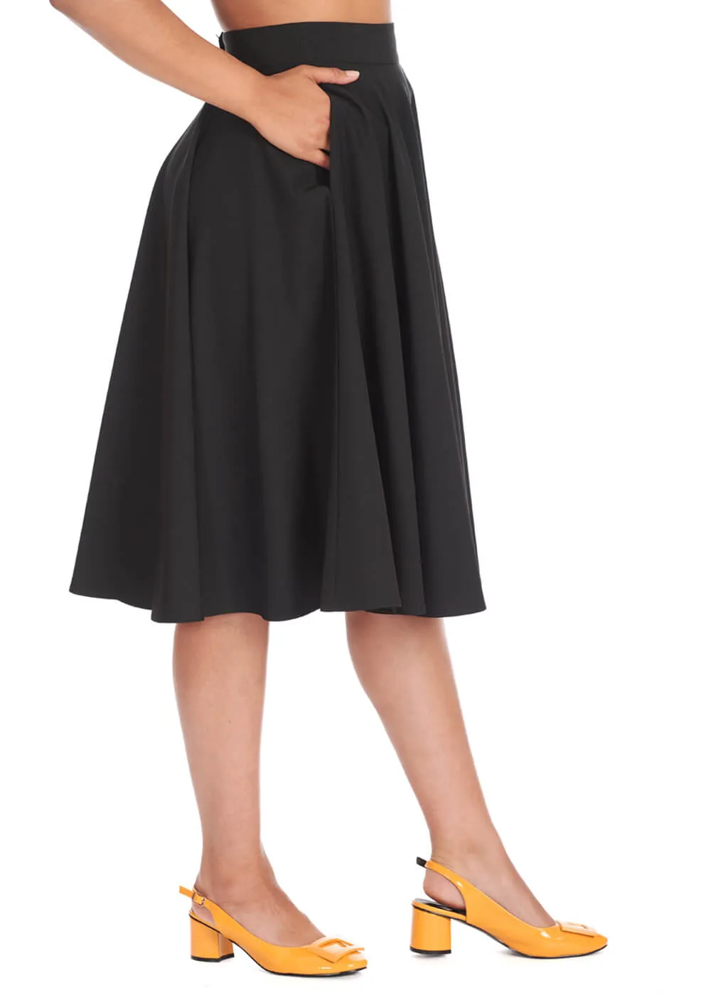 Banned Dance & Sway Retro Style Black Swing Skirt