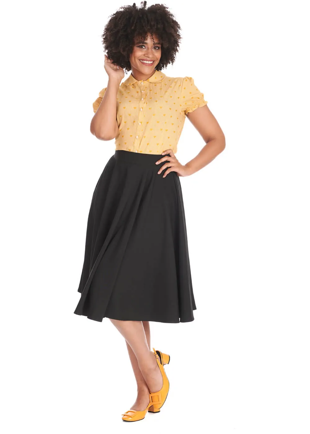 Banned Dance & Sway Retro Style Black Swing Skirt