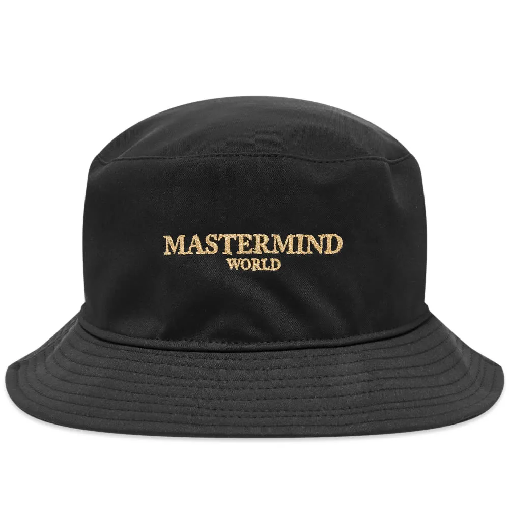 Black Embroidered Bucket Hat by MASTERMIND WORLD