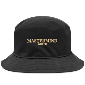 Black Embroidered Bucket Hat by MASTERMIND WORLD