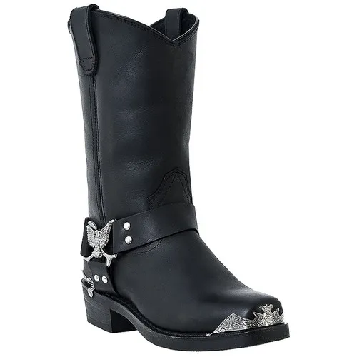 Black Leather Biker Boots