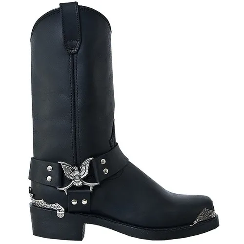 Black Leather Biker Boots