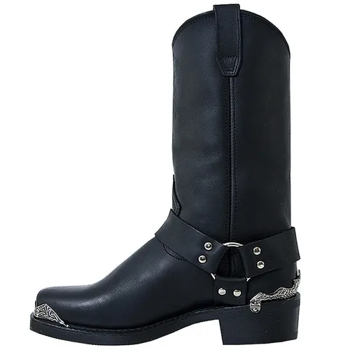 Black Leather Biker Boots