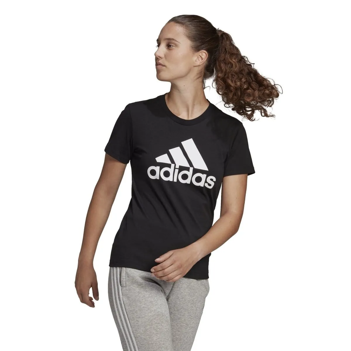 Black Logo Tee from Adidas Women's Lounge Essentials