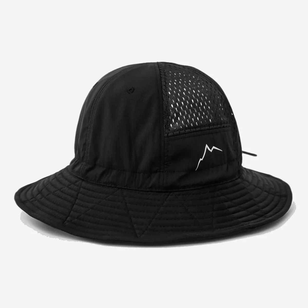 Black Stretch Nylon Mesh Bucket Hat