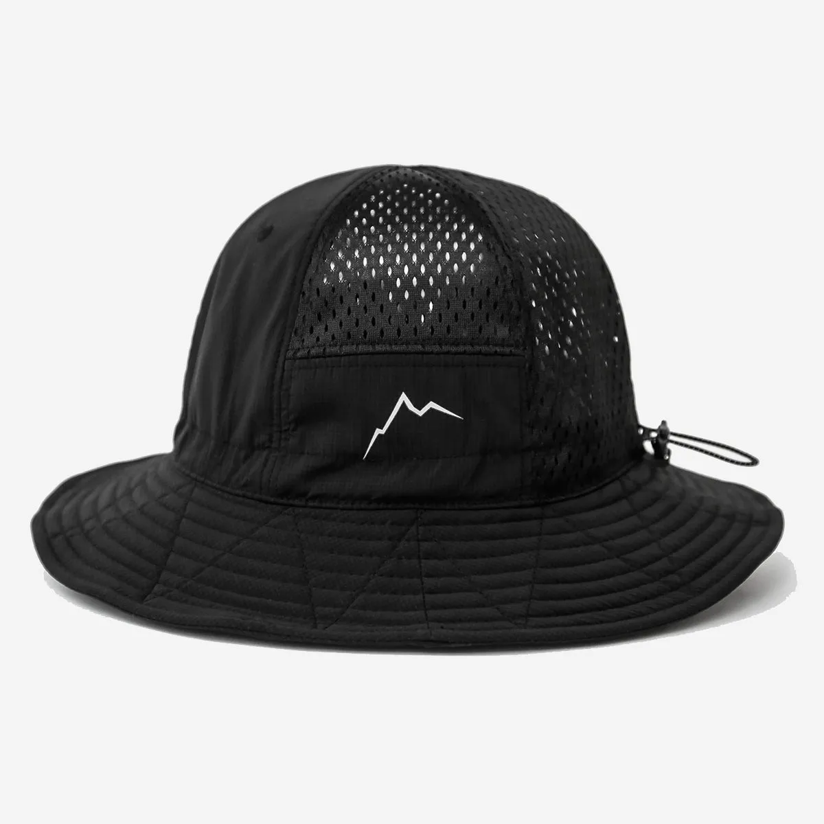 Black Stretch Nylon Mesh Bucket Hat