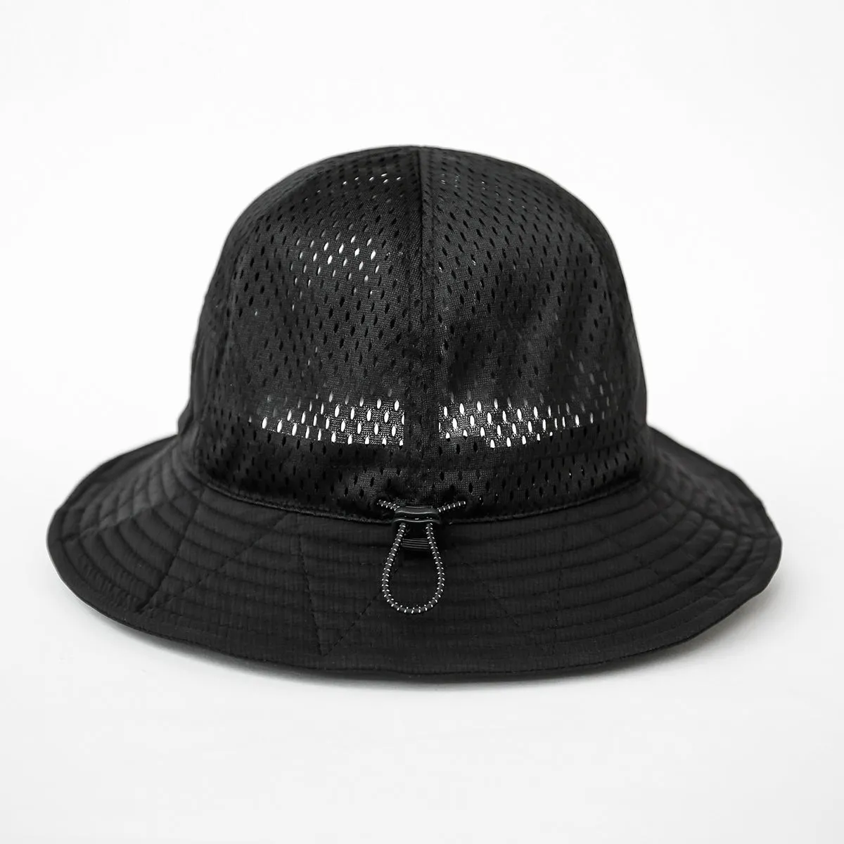 Black Stretch Nylon Mesh Bucket Hat