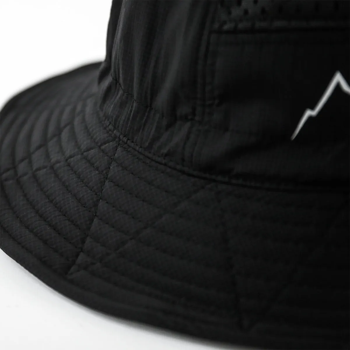 Black Stretch Nylon Mesh Bucket Hat