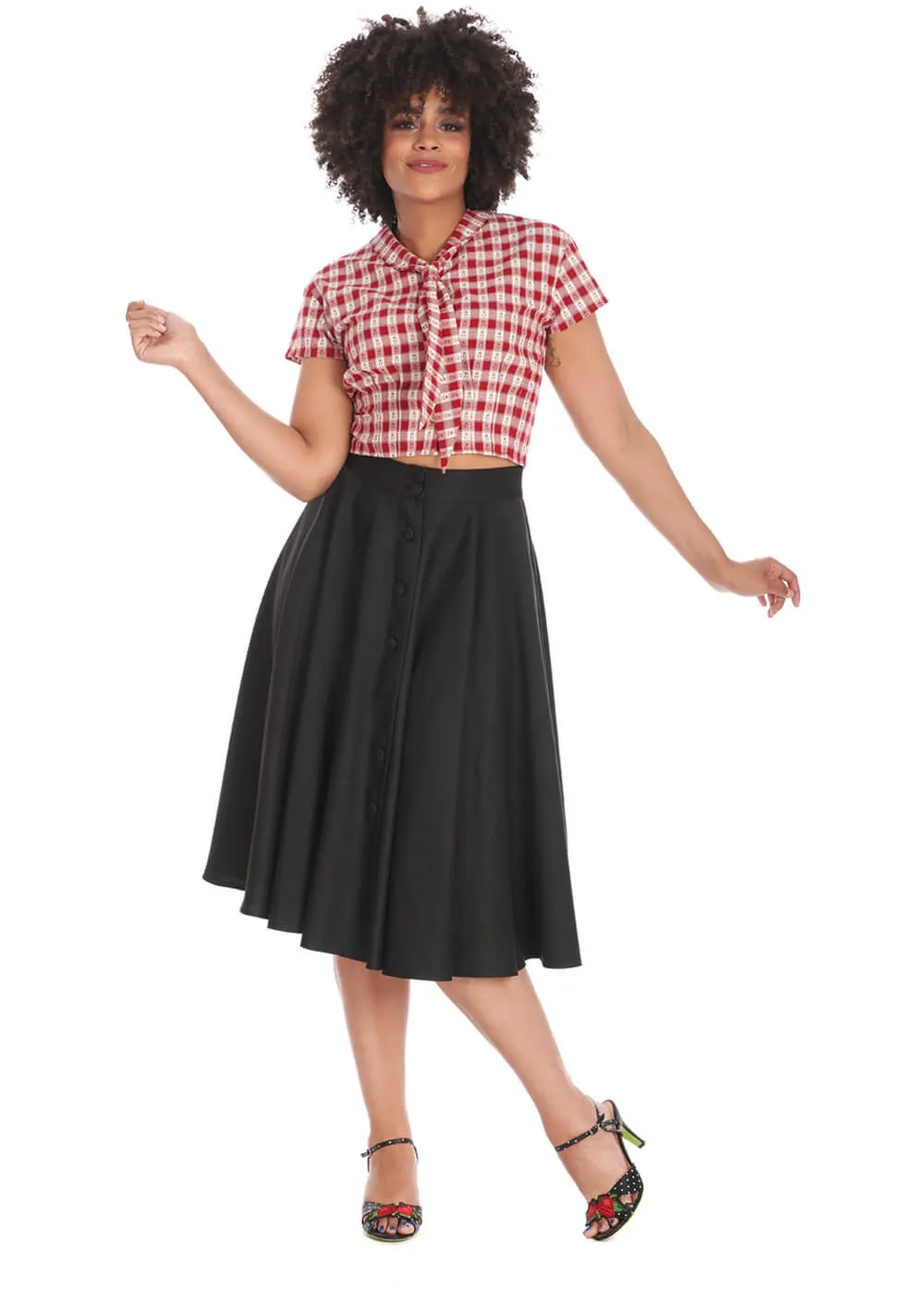 Banned Sway Away Retro Style Black Swing Skirt