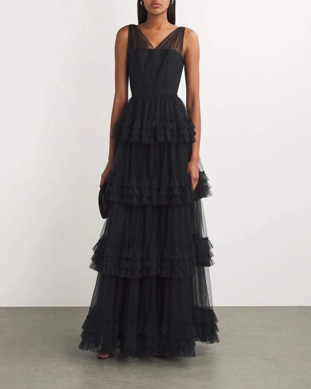 Black Caitlin Tulle Gown