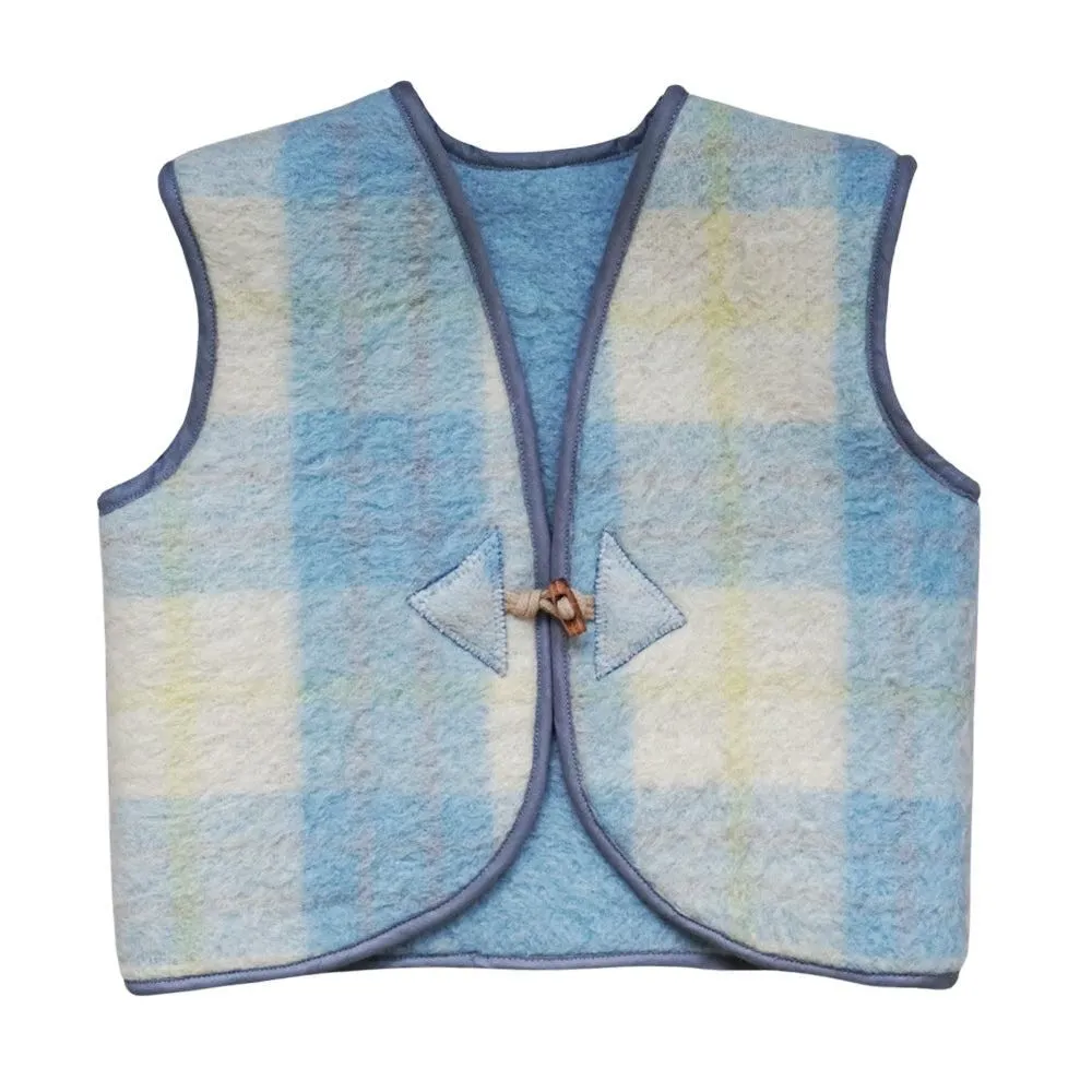 Retro Blue Check Vest