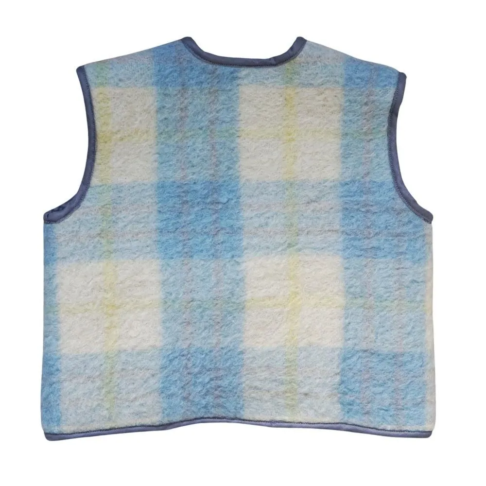 Retro Blue Check Vest