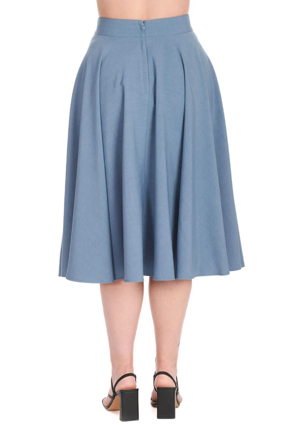 Banned Dance & Sway Retro Style Blue Swing Skirt