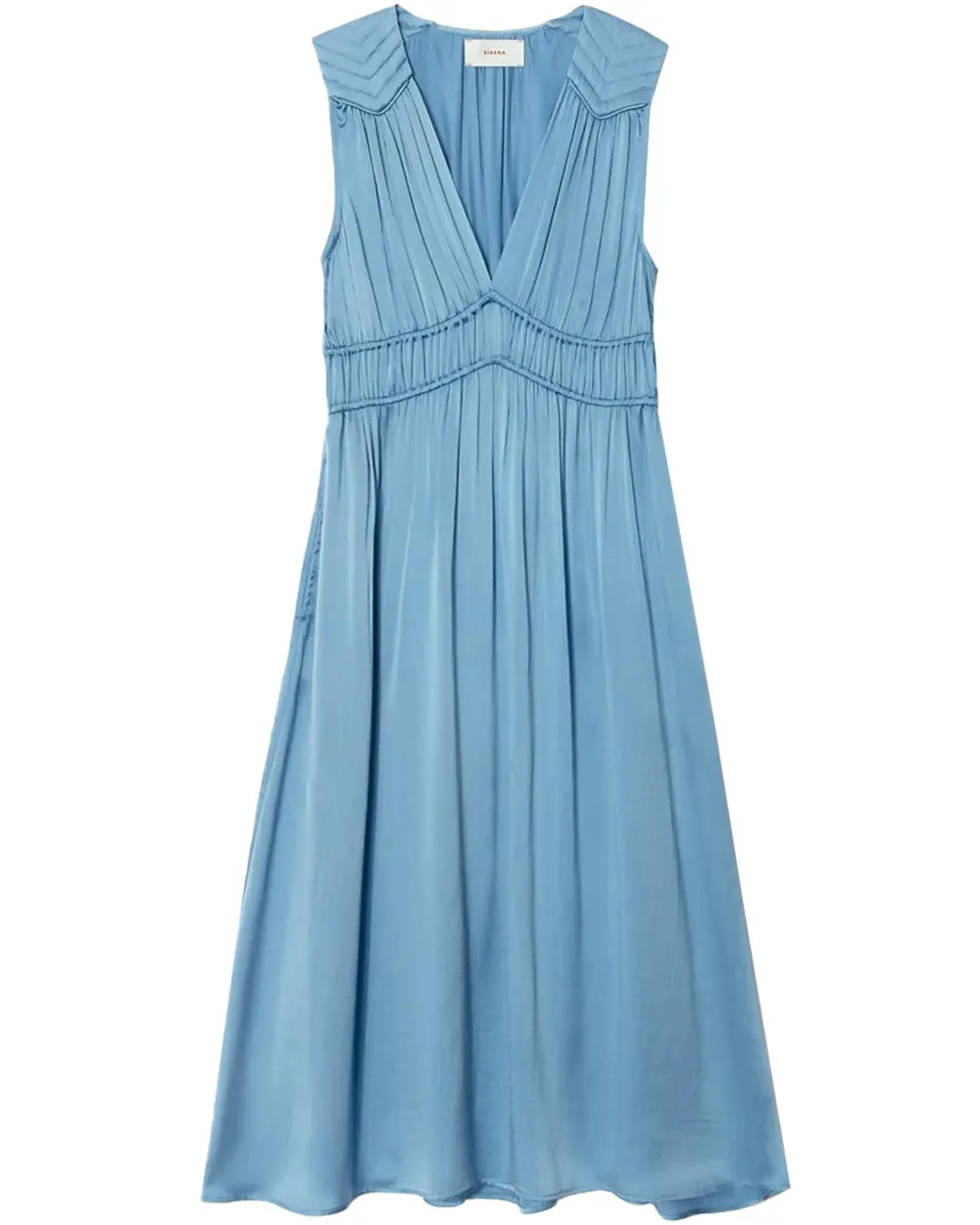 Stunning Elowyn Dress in Blue with Pearl Accents