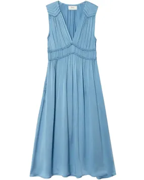 Stunning Elowyn Dress in Blue with Pearl Accents