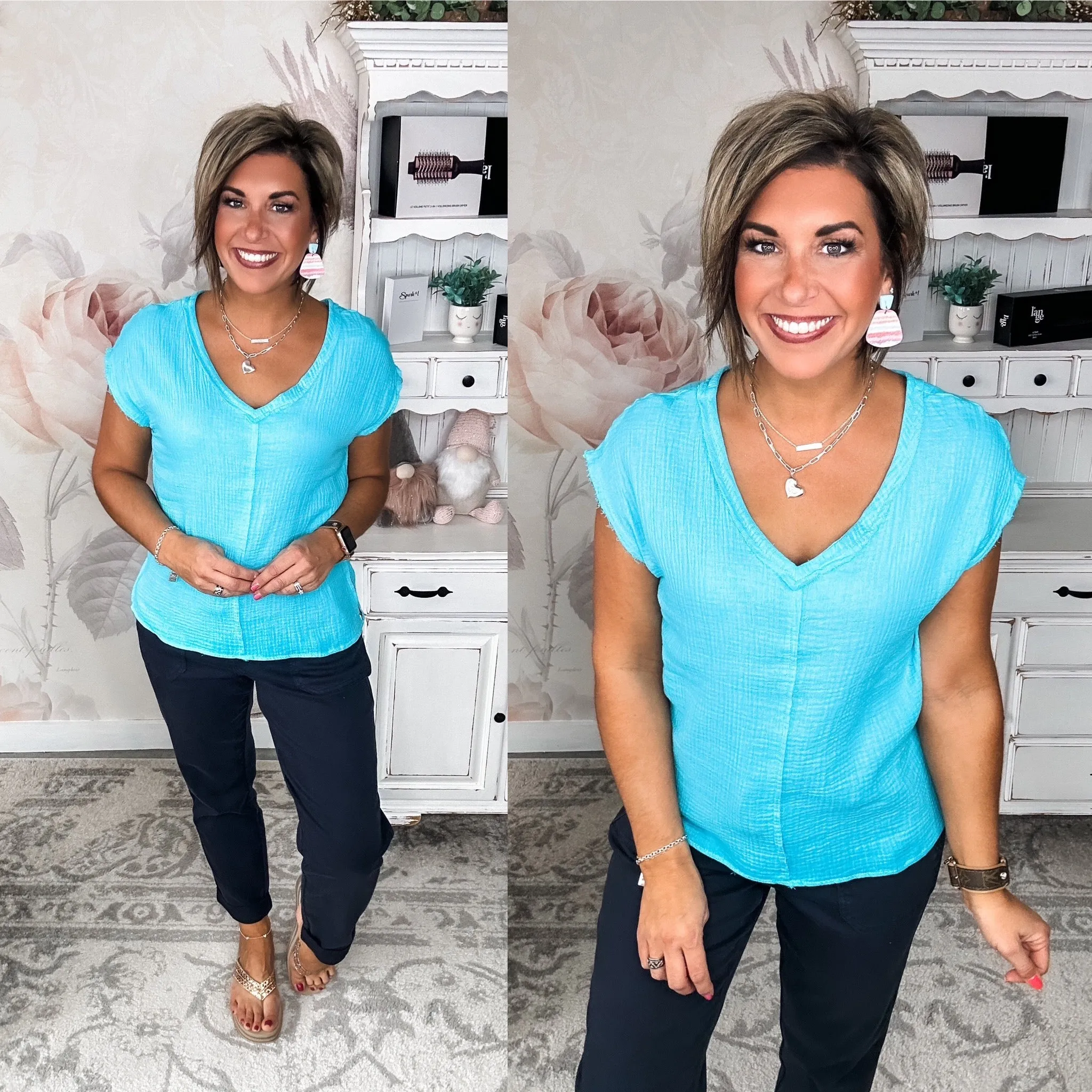 Blue Radiant Workout Top