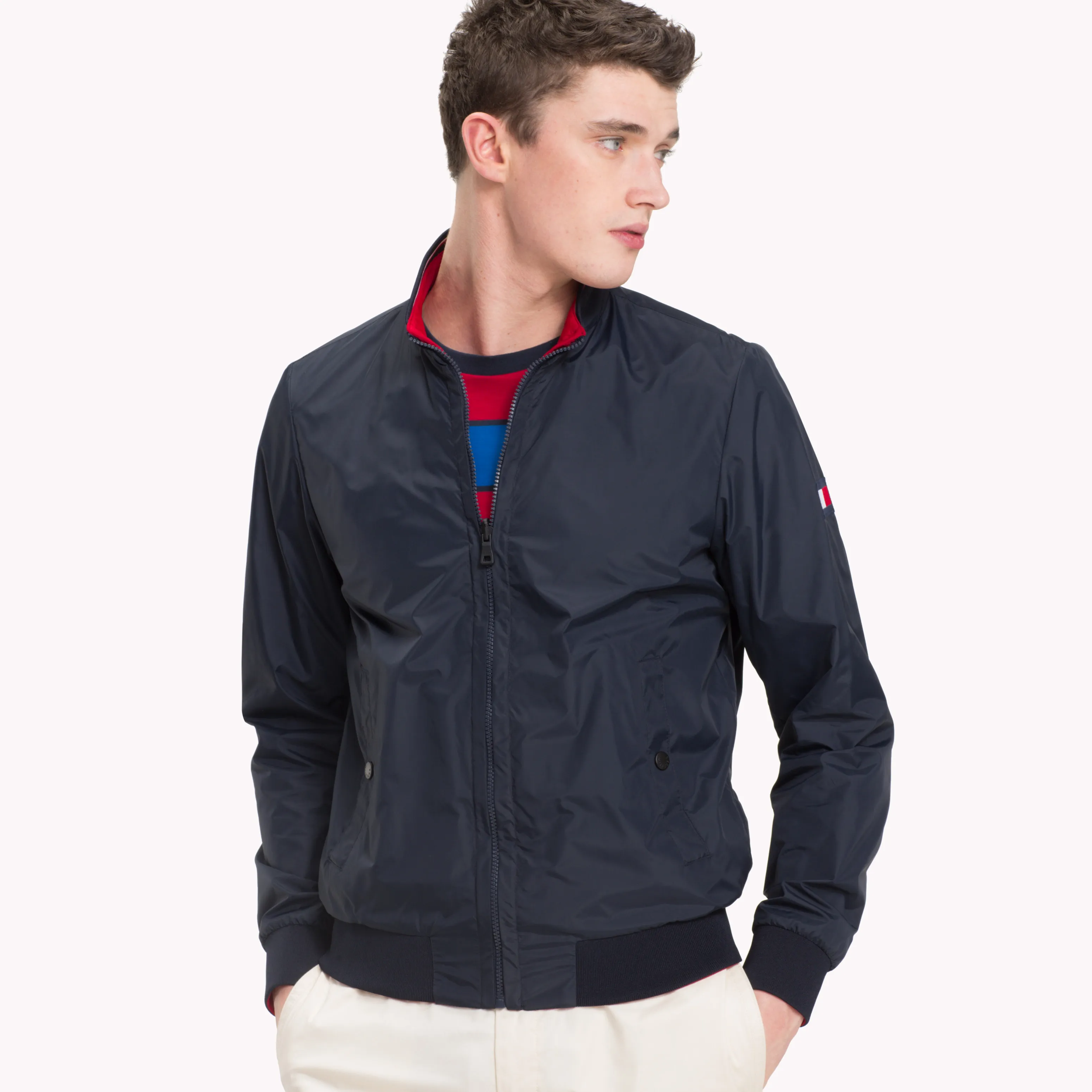 Tommy Hilfiger Blue Reversible Bomber Jacket