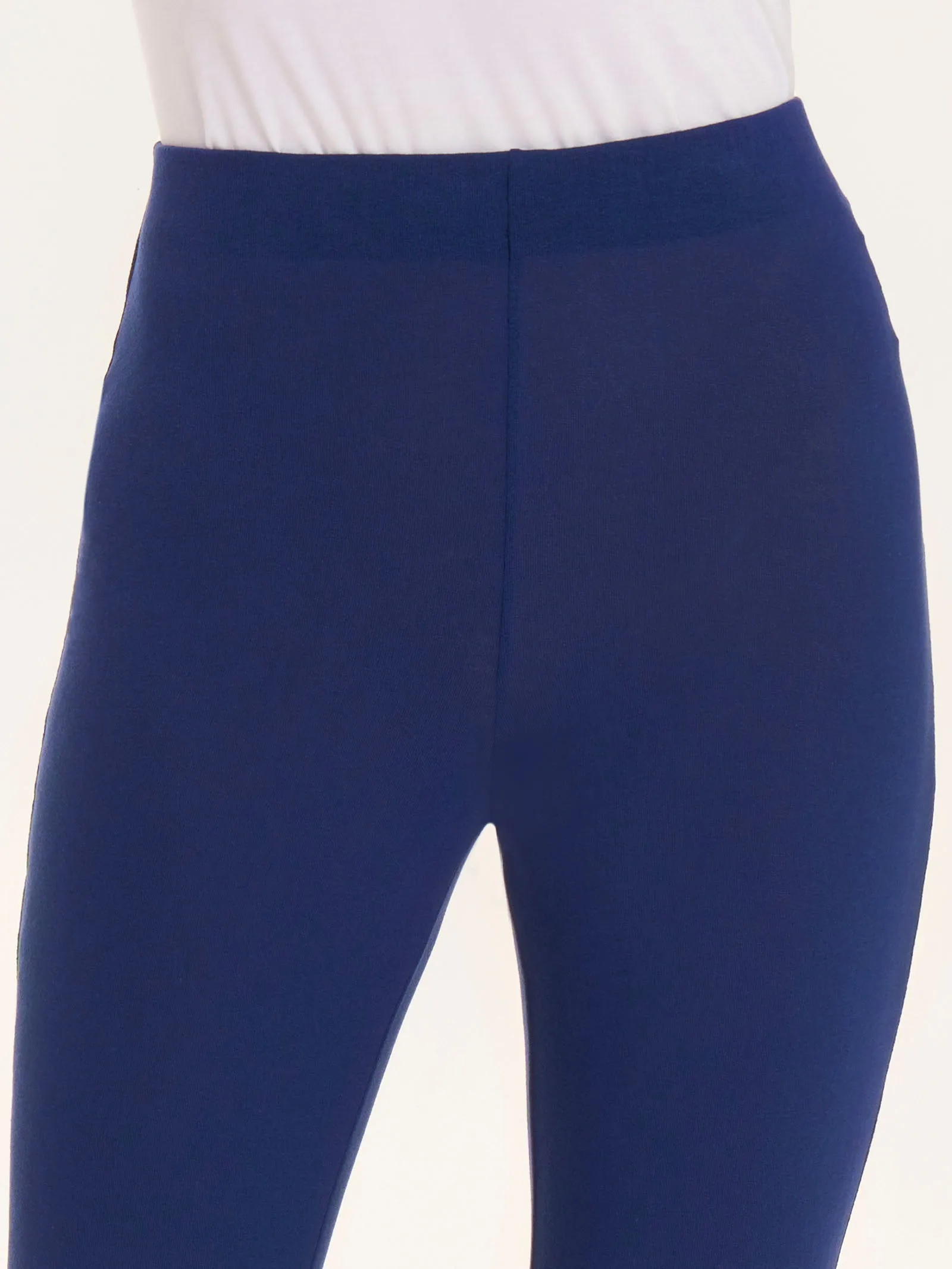 Flared Viscose Crêpe Jersey Trousers - Blueberry