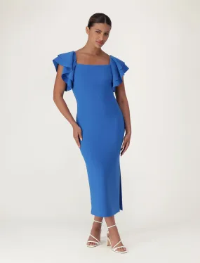 Body-Hugging Kiki Dress with Frill Sleeves