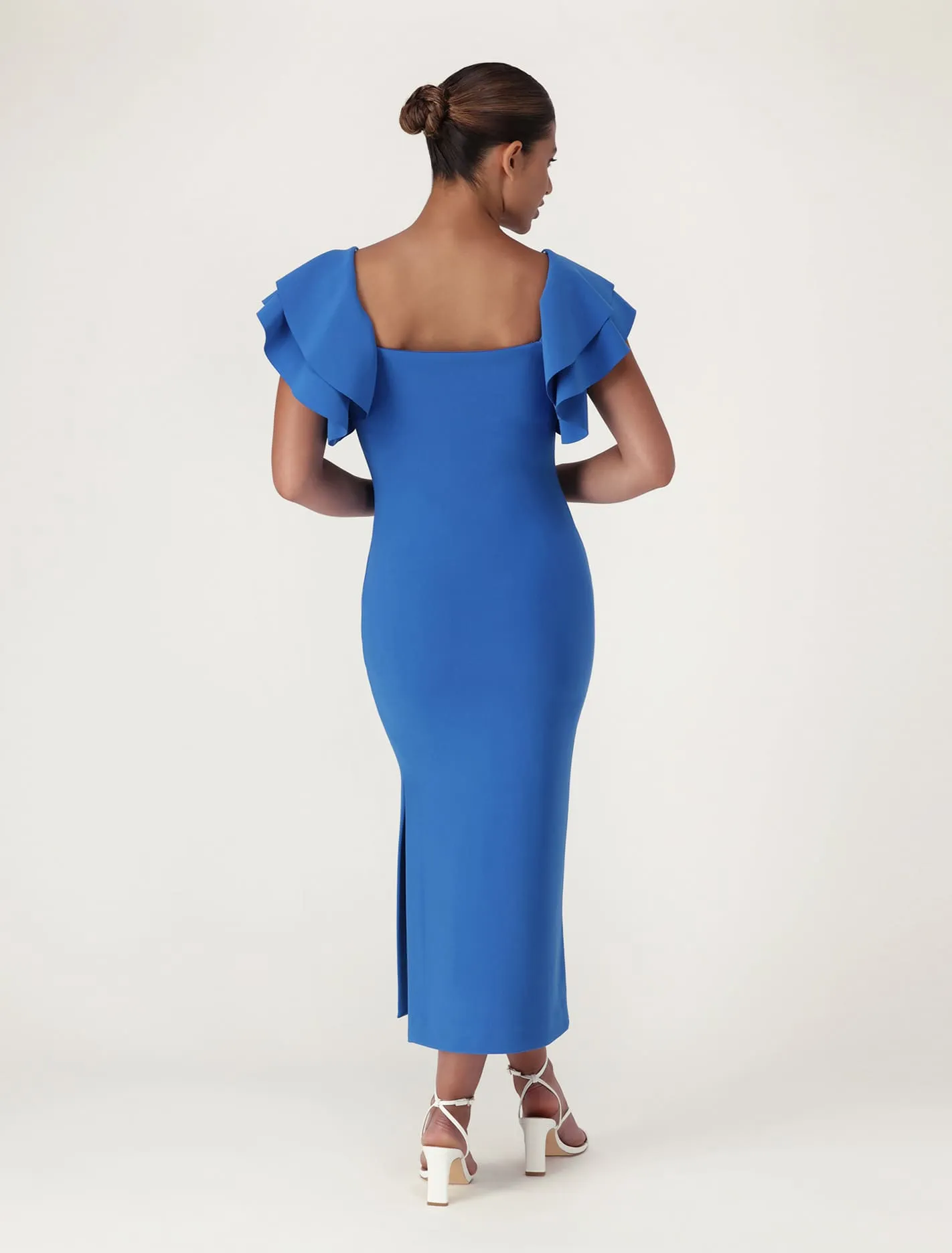 Body-Hugging Kiki Dress with Frill Sleeves