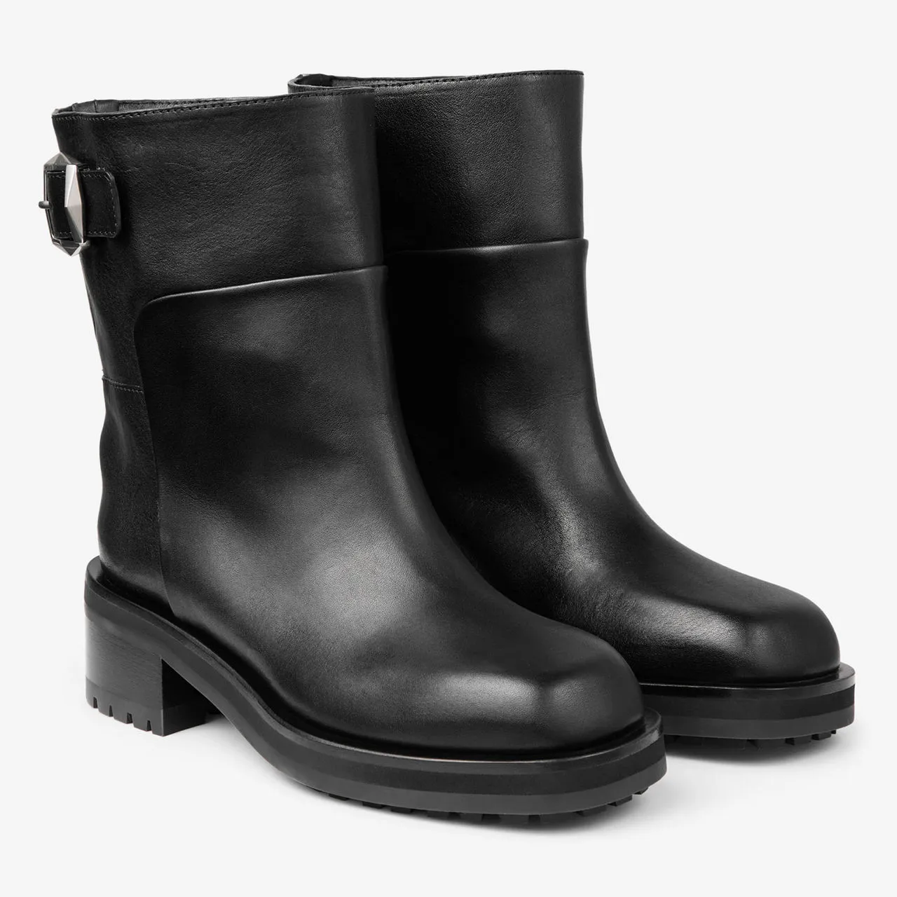 Brooklyn 50 Heeled Biker Boots - Black