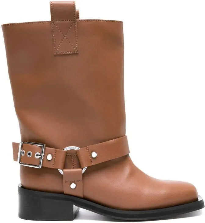 Brown 50mm Biker Boots