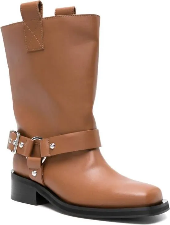 Brown 50mm Biker Boots